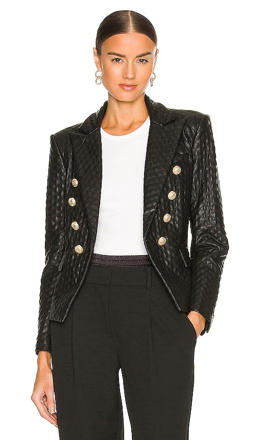 Generation Love Angie Faux Leather Blazer in Black - Generation Love - Angie - Blazer en similicuir noir - Generation Love Angie 黑色人造皮革西装外套 - Generation Love Angie Kunstlederblazer in Schwarz - Generation Love Angie 인조 가죽 블레이저 블랙 색상 - Blazer in ecopelle Generation Love Angie in nero