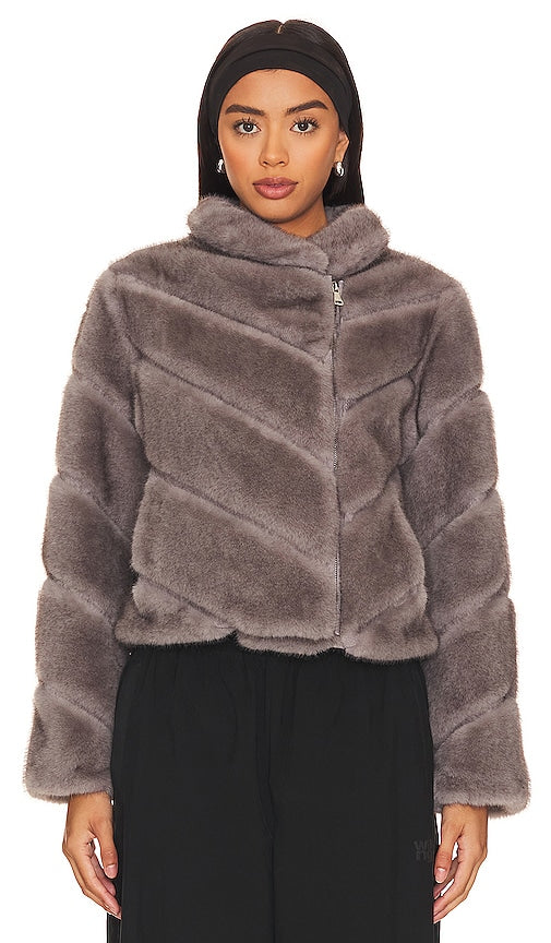 Generation Love Cici Faux Fur Jacket in Grey