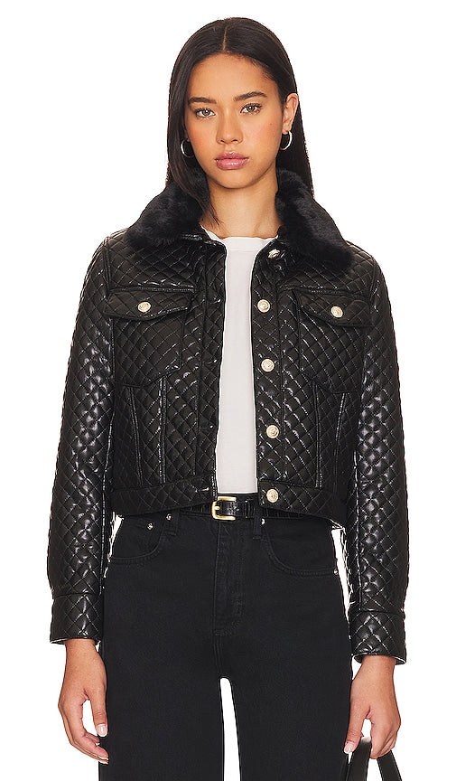 Generation Love Phoenix Faux Fur Jacket in Black - Generation Love - Phoenix - Veste en fausse fourrure noire - Generation Love Phoenix 黑色人造毛皮夹克 - Generation Love Phoenix Kunstpelzjacke in Schwarz - Generation Love Phoenix 인조 퍼 재킷 - Giacca in pelliccia sintetica Generation Love Phoenix in nero