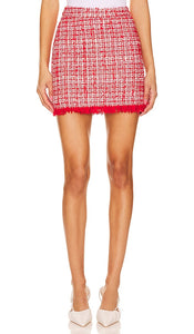 Generation Love Stormi Plaid Mini Skirt in Red - Generation Love - Stormi - Mini-jupe à carreaux rouge - Generation Love Stormi 红色格子迷你裙 - Generation Love Stormi karierter Minirock in Rot - Generation Love 스토미 플레이드 미니 스커트 - Minigonna scozzese Generation Love Stormi in rosso