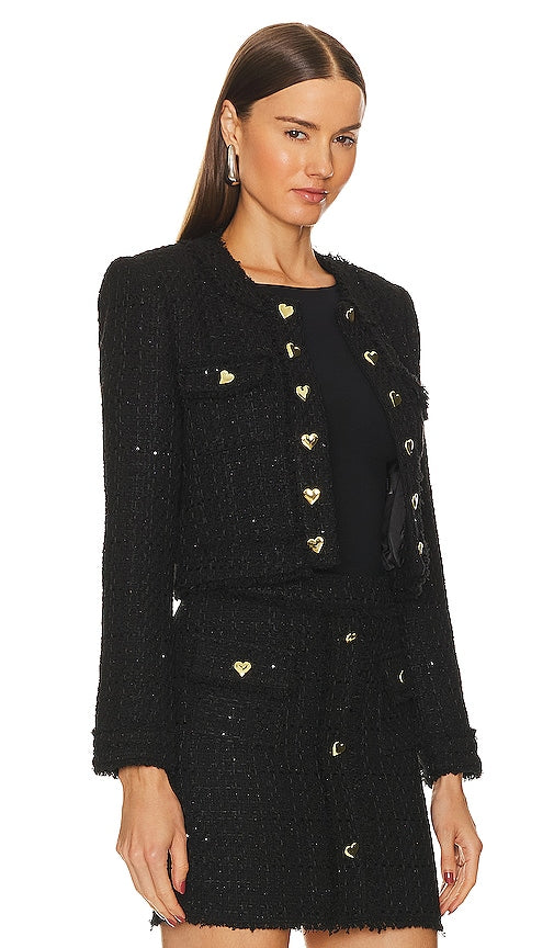 Generation Love Vera Tweed Jacket in Black