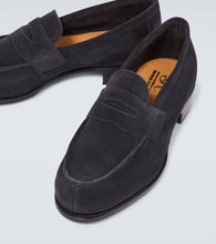 George Cleverley Cannes suede penny loafers