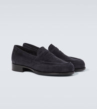 George Cleverley Cannes suede penny loafers