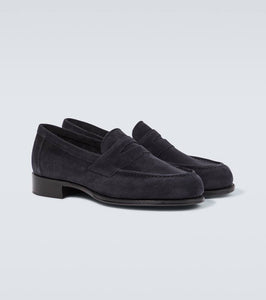 George Cleverley Cannes suede penny loafers