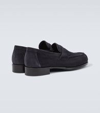 George Cleverley Cannes suede penny loafers