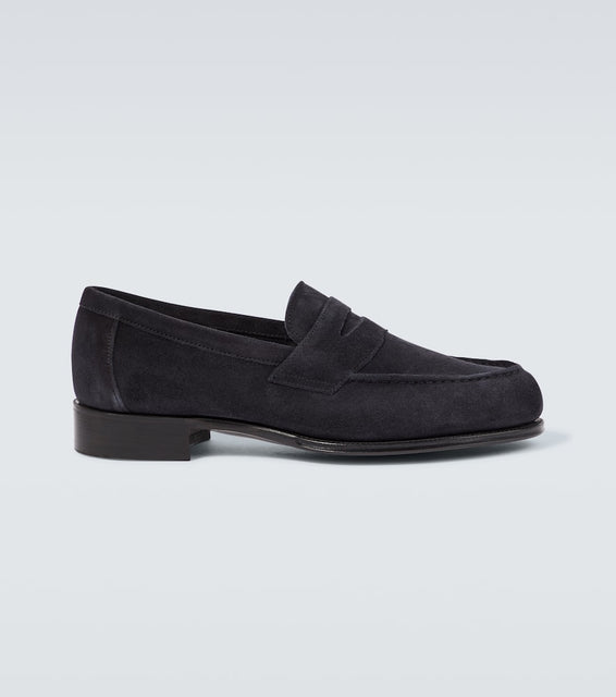 George Cleverley Cannes suede penny loafers
