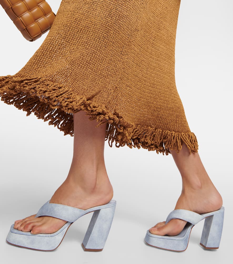 Gia Borghini Gia 17 Uni denim platform thong sandals