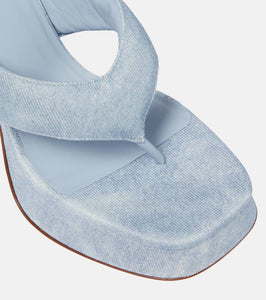 Gia Borghini Gia 17 Uni denim platform thong sandals