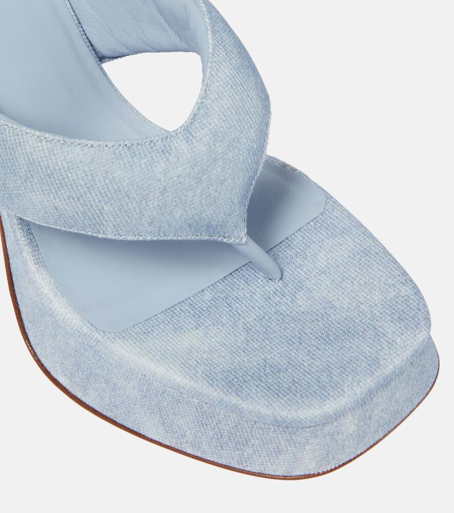 Gia Borghini Gia 17 Uni denim platform thong sandals