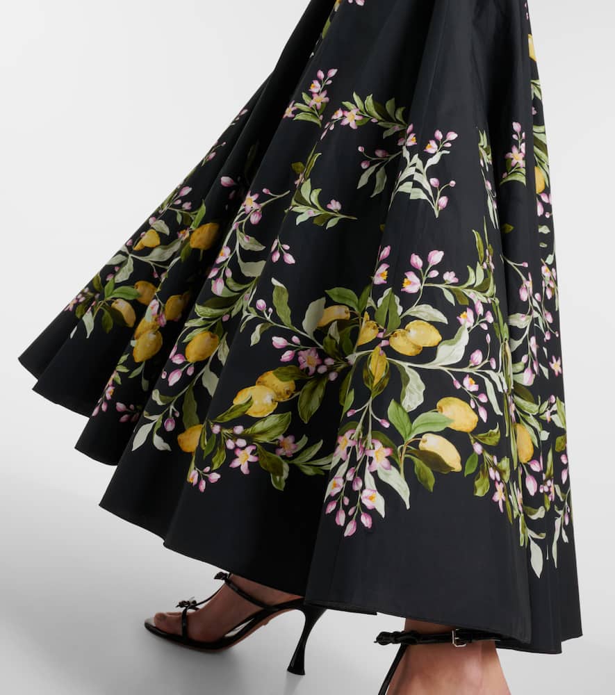 Giambattista Valli Bow-detail printed poplin gown
