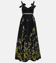 Giambattista Valli Bow-detail printed poplin gown