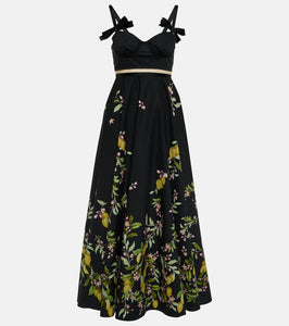 Giambattista Valli Bow-detail printed poplin gown