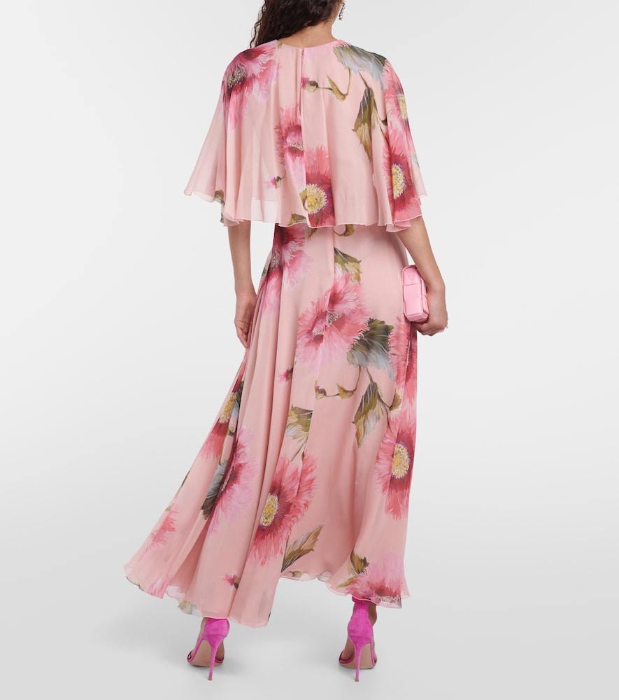 Giambattista Valli Caped floral silk georgette gown