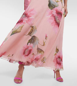 Giambattista Valli Caped floral silk georgette gown