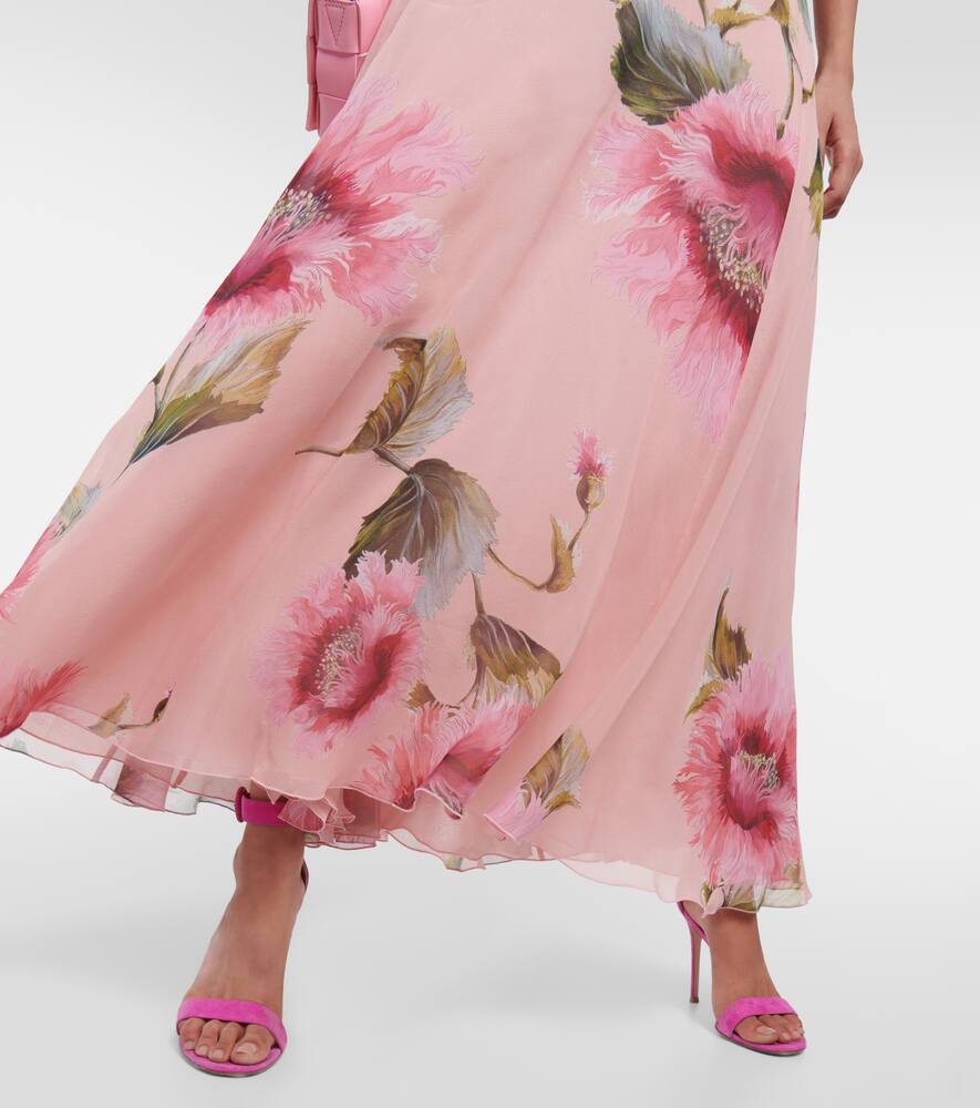 Giambattista Valli Caped floral silk georgette gown