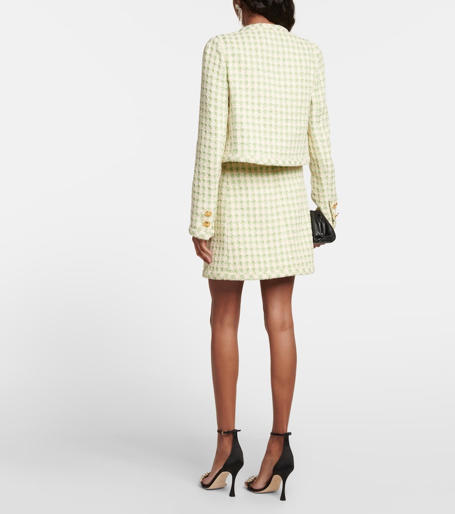 Giambattista Valli Checked tweed cropped jacket