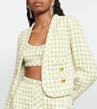 Giambattista Valli Checked tweed cropped jacket