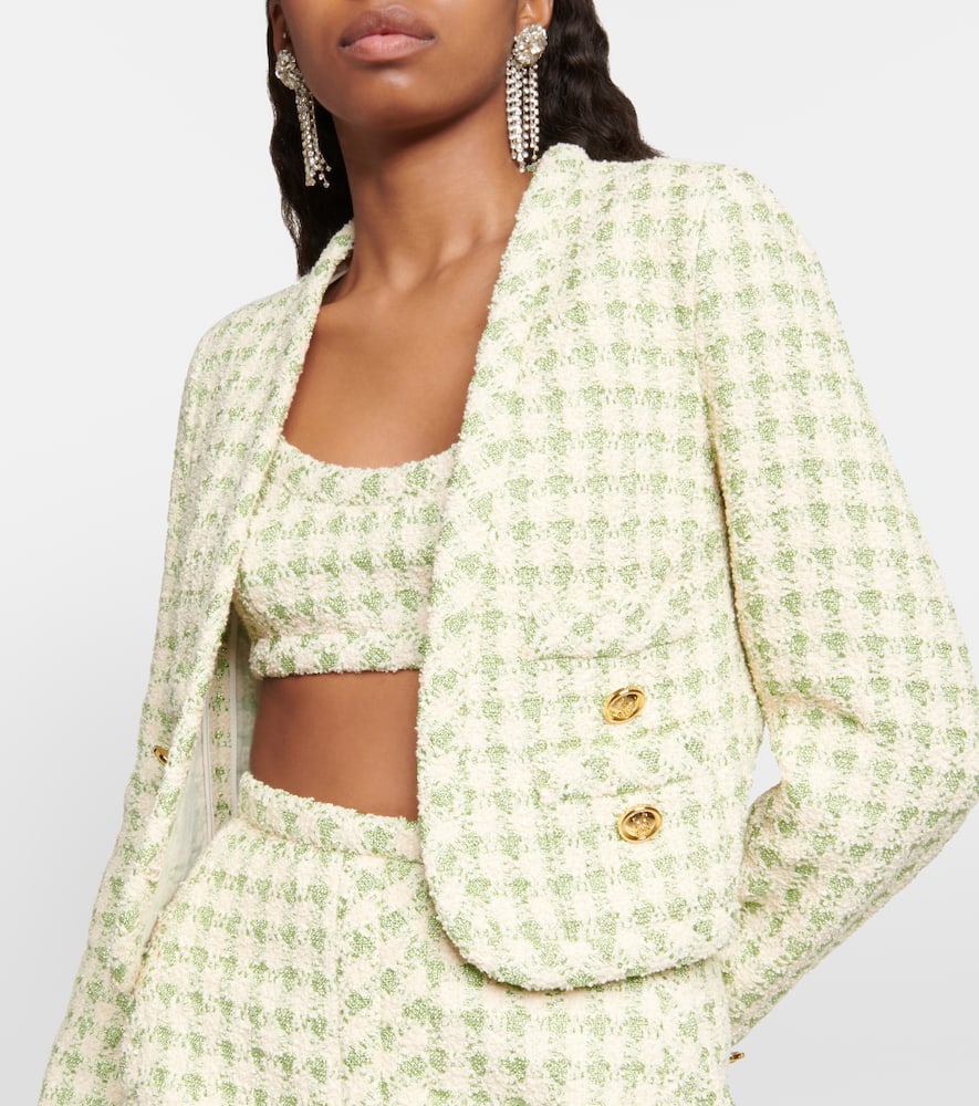 Giambattista Valli Checked tweed cropped jacket