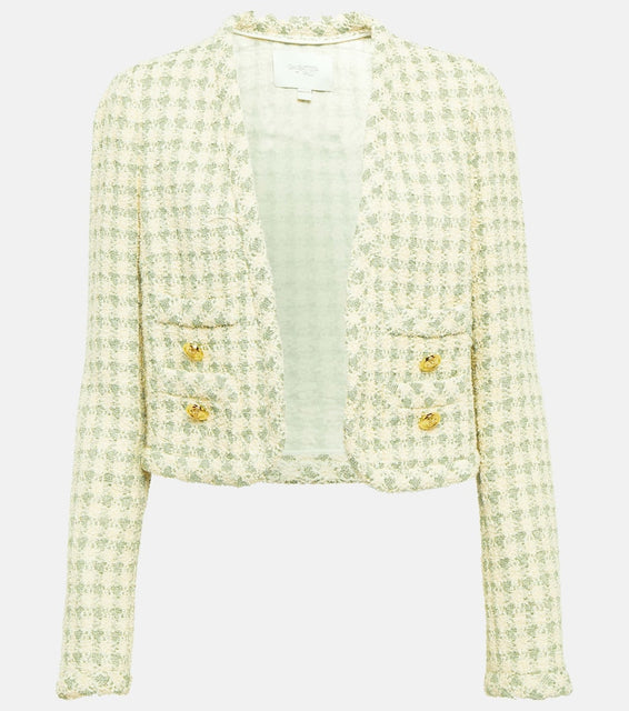 Giambattista Valli Checked tweed cropped jacket