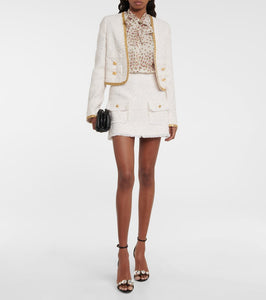 Giambattista Valli Embellished boucl√É¬© cropped jacket