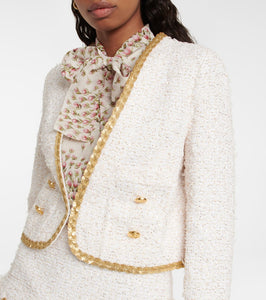 Giambattista Valli Embellished boucl√É¬© cropped jacket