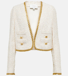 Giambattista Valli Embellished boucl√É¬© cropped jacket