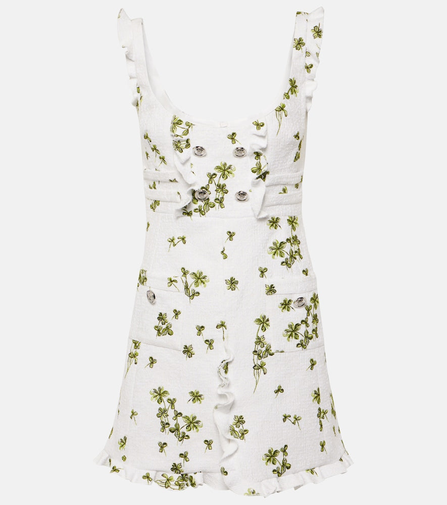 Giambattista Valli Embroidered boucl√É¬© minidress. Giambattista Valli 刺绣圆领布√ÉØ© 迷你连衣裙