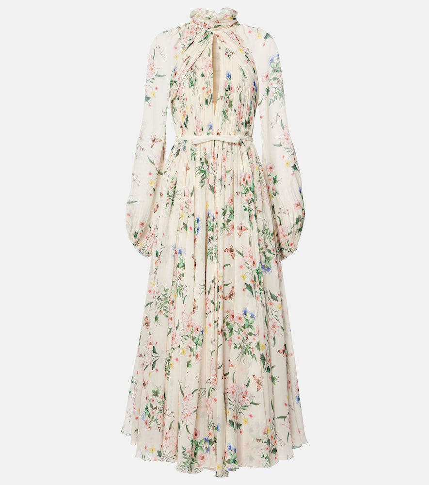 Giambattista Valli Floral silk midi dress. Giambattista Valli 花卉真丝中长连衣裙