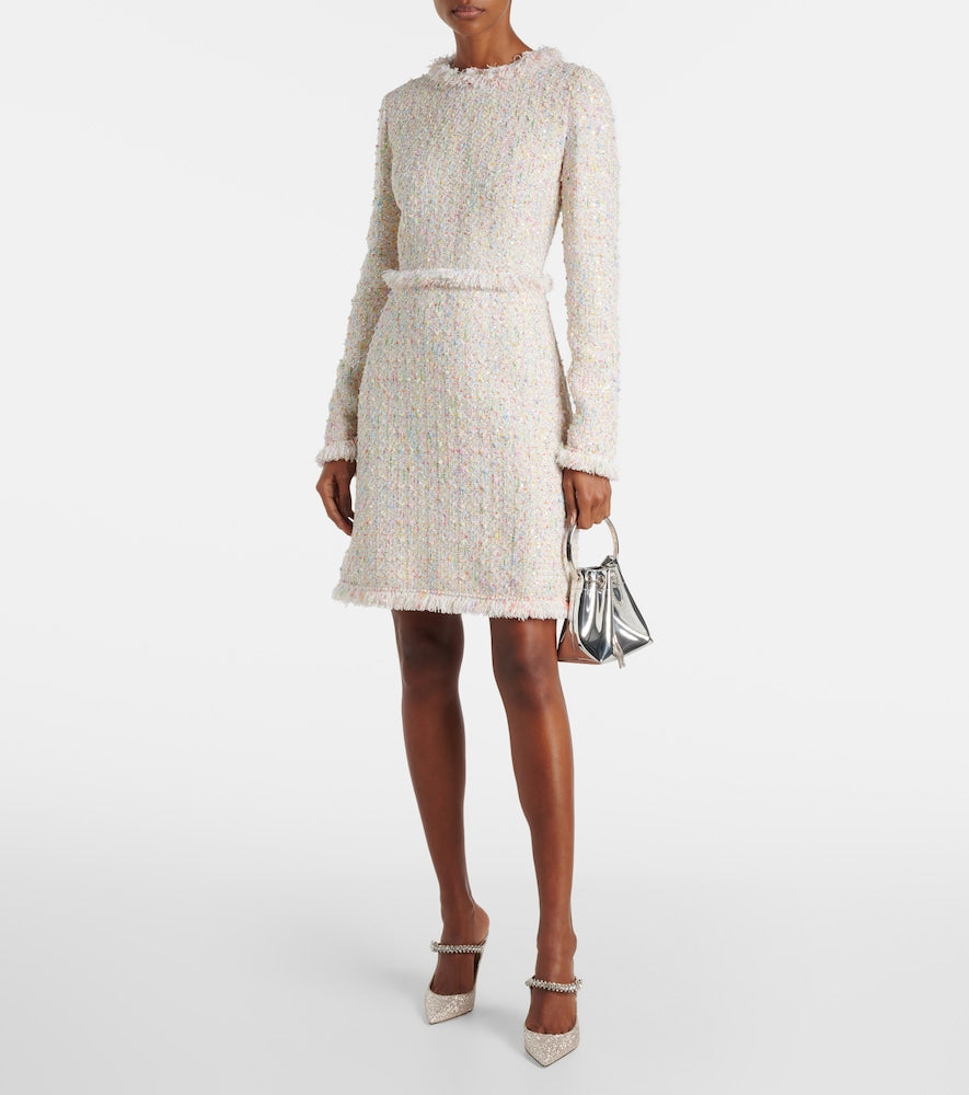 Giambattista Valli Fringed boucl√É¬© minidress