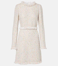 Giambattista Valli Fringed boucl√É¬© minidress. Giambattista Valli 流苏圆领布√ÉØ© 迷你连衣裙