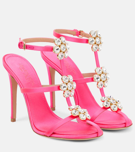 Giambattista Valli Jaipur embellished satin sandals