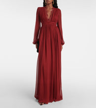 Giambattista Valli Lace-trimmed silk georgette gown