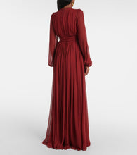Giambattista Valli Lace-trimmed silk georgette gown