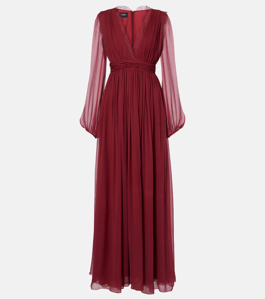 Giambattista Valli Lace-trimmed silk georgette gown. Giambattista Valli 蕾丝边饰真丝乔其纱礼服