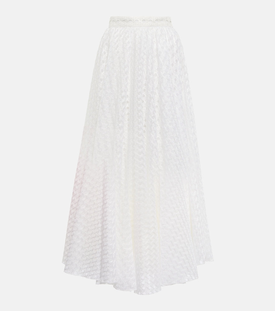 Giambattista Valli Macram√É¬© midi skirt - Giambattista Valli Macram√É�© 中长半身裙
