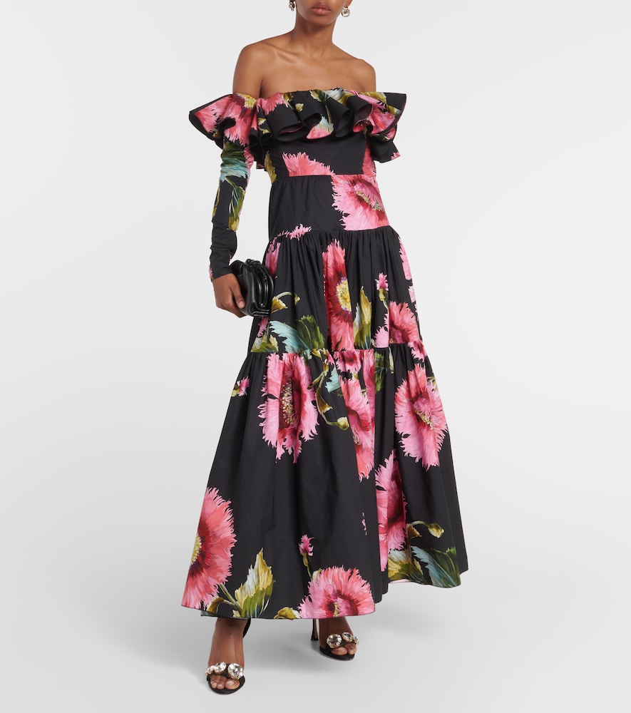 Giambattista Valli Off-shoulder floral cotton maxi dress