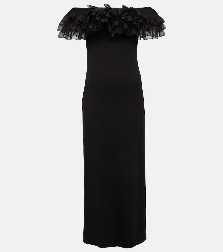 Giambattista Valli Off-shoulder ruffle-trimmed maxi dress. Giambattista Valli 露肩荷叶边长裙