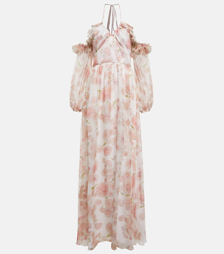 Giambattista Valli Off-the-shoulder floral silk gown. 詹巴迪斯塔·瓦利露肩花卉丝绸礼服