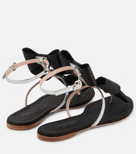 Giambattista Valli Pop Bow satin and leather sandals
