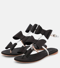 Giambattista Valli Pop Bow satin and leather sandals