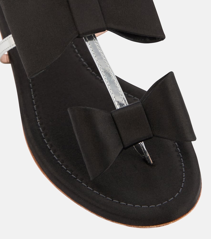 Giambattista Valli Pop Bow satin and leather sandals