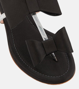 Giambattista Valli Pop Bow satin and leather sandals