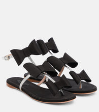Giambattista Valli Pop Bow satin and leather sandals