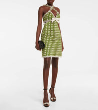 Giambattista Valli Printed gabardine cutout minidress