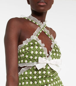 Giambattista Valli Printed gabardine cutout minidress