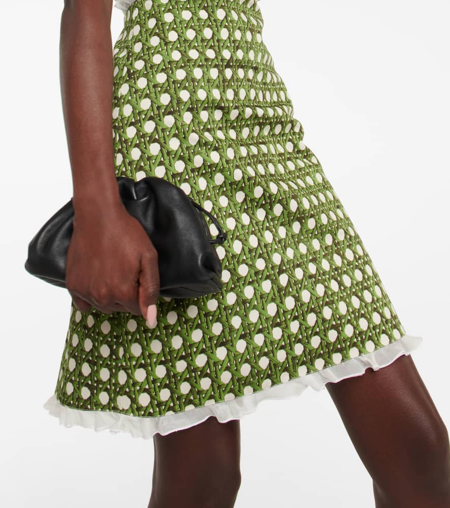 Giambattista Valli Printed gabardine cutout minidress