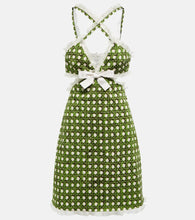 Giambattista Valli Printed gabardine cutout minidress