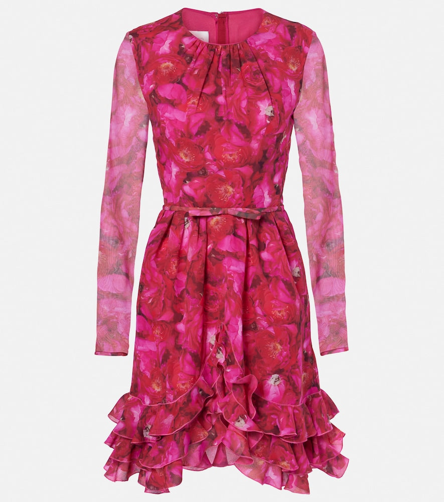 Giambattista Valli Rose Mania silk georgette minidress. Giambattista Valli Rose Mania 真丝乔其纱迷你连衣裙