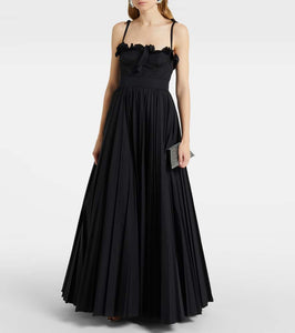 Giambattista Valli Ruched pleated cotton gown