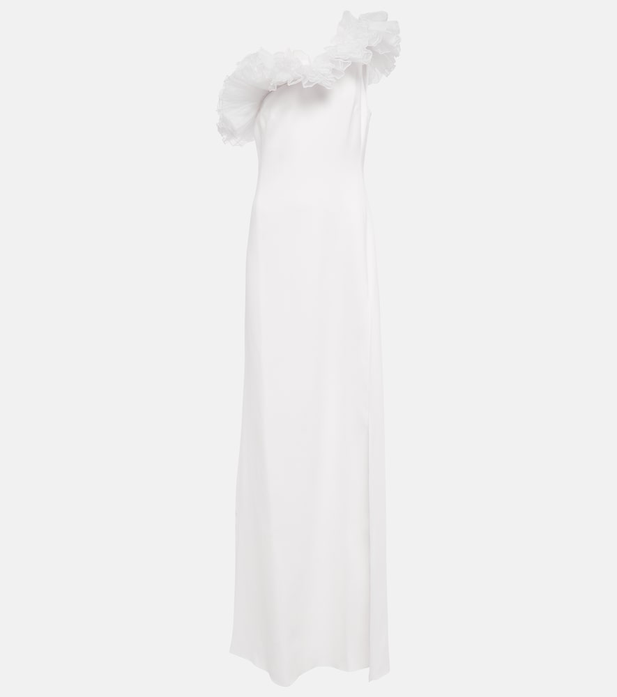 Giambattista Valli Tulle-trimmed asymmetric gown. Giambattista Valli 薄纱边饰不对称礼服